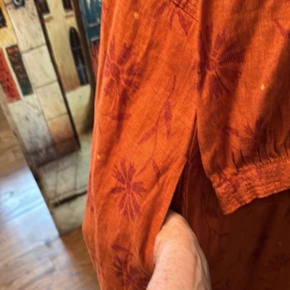 Gudrun Sjoden “Leia” Linen Dress, Henna/Patterned, Size Medium - Picture 6 of 15